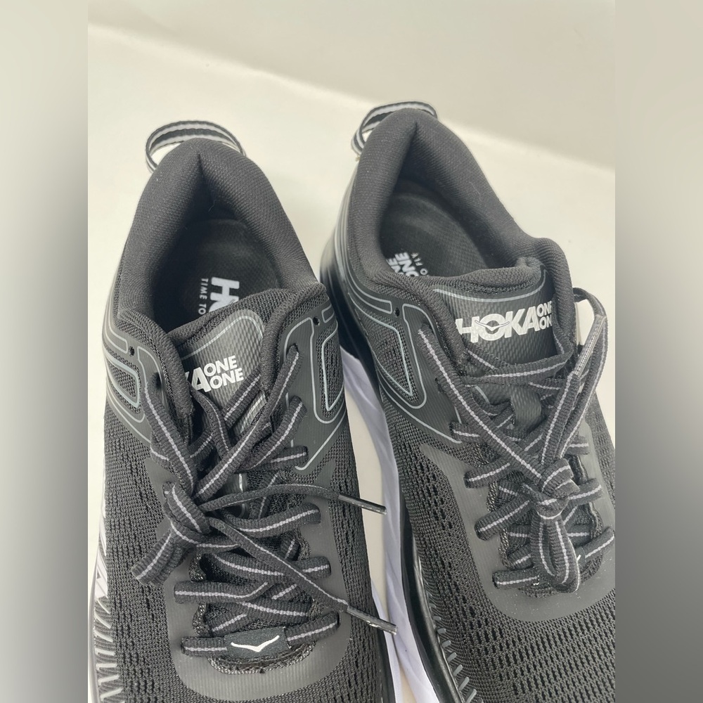 New Hoka One One Bondi 7 Black White Running Sneakers Size 9.5 Women - Picture 8 of 10